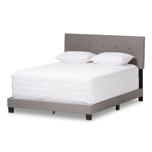 baxton studio Baxton Studio Hampton Modern and Contemporary Light Grey Fabric Upholstered Queen Size Bed