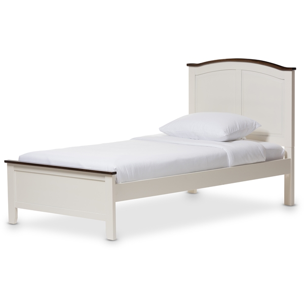 baxton studio Baxton Studio Harry Classic Butter Milk and Walnut Finishing Twin Size Platform Bed