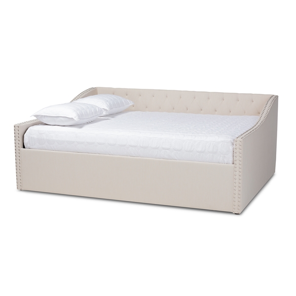 baxton studio Baxton Studio Haylie Modern and Contemporary Beige Fabric Upholstered Queen Size Daybed