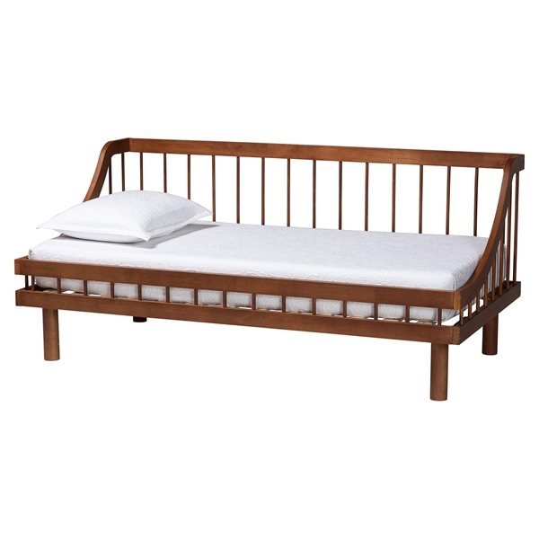 baxton studio Baxton Studio Helio Mid-Century Modern Walnut Brown Finished Wood Twin Daybed