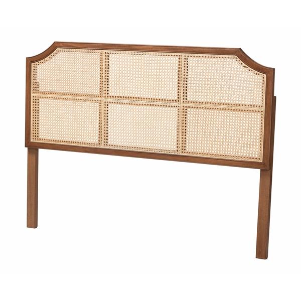 baxton studio Baxton Studio Hermine Bamboo Woven Headboard - Solid Wood Bed Backrest Panel with Curved Top Boho Coastal Bed Accent Queen Size