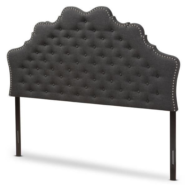 baxton studio Baxton Studio Hilda Modern and Contemporary Dark Grey Fabric Queen Size Headboard