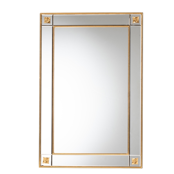 baxton studio Baxton Studio Iara Modern Glam and Luxe Antique Goldleaf Finished Wood Accent Wall Mirror