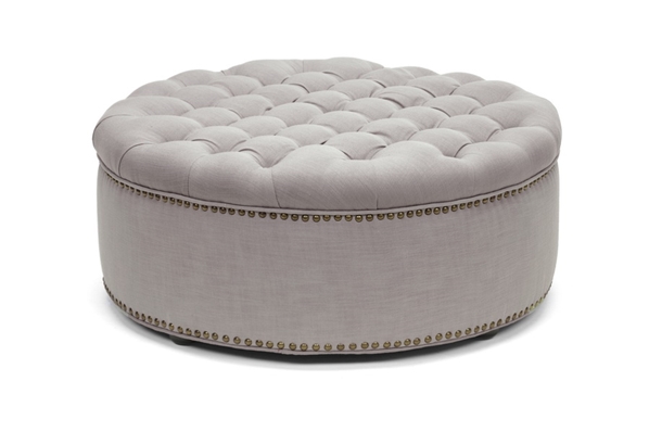 baxton studio Baxton Studio Iglehart Beige Linen Modern Tufted Ottoman