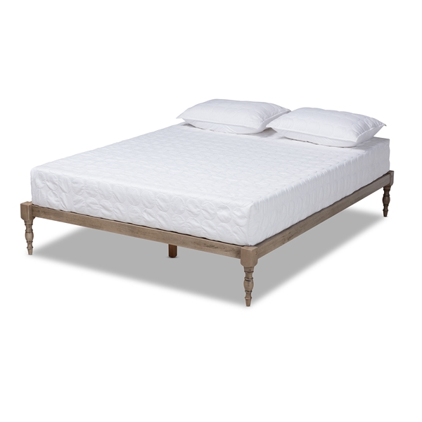 baxton studio Baxton Studio Iseline Modern and Contemporary Antique Grey Finished Wood Full Size Platform Bed Frame