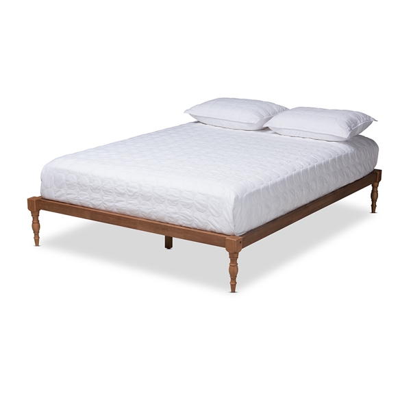 baxton studio Baxton Studio Iseline Modern and Contemporary Walnut Brown Finished Wood Full Size Platform Bed Frame