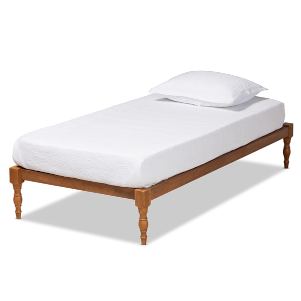 baxton studio Baxton Studio Iseline Modern and Contemporary Walnut Brown Finished Wood Twin Size Platform Bed Frame
