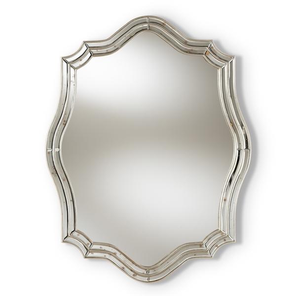 baxton studio Baxton Studio Isidora Art Deco Antique Silver Finished Accent Wall Mirror
