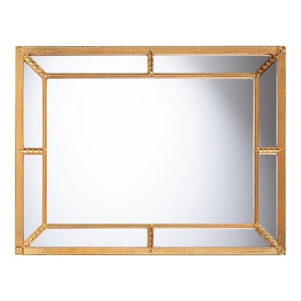 baxton studio Baxton Studio Iskra Rectangular Mirror with Antique Goldleaf Frame - Modern Decorative Wall Accent for Living Room Bedroom or Entryway