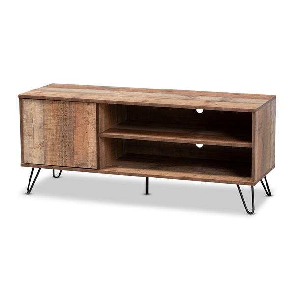 baxton studio Baxton Studio Iver Modern and Contemporary Rustic Oak Finished 1-Door Wood TV Stand
