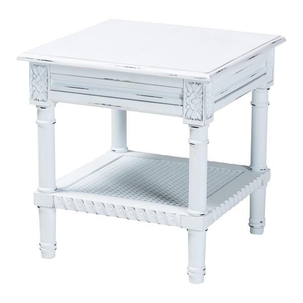 baxton studio Baxton Studio Jeanne Vintage Traditional White Wood End Table