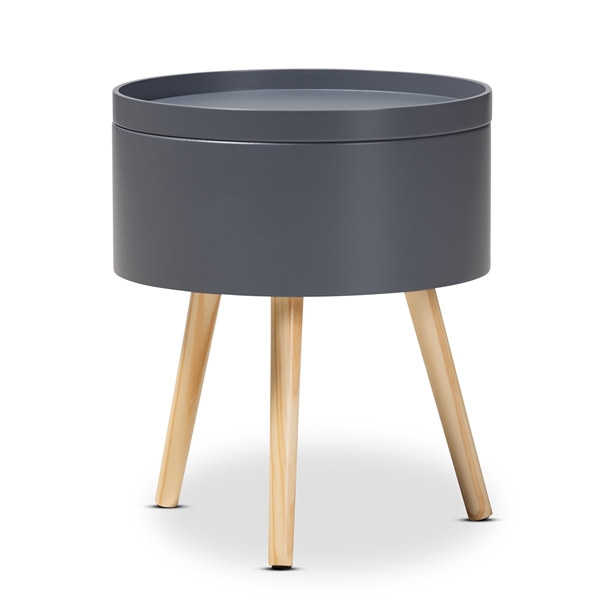 baxton studio Baxton Studio Jessen Mid-Century Modern Gray Wood End Table with Removable Top