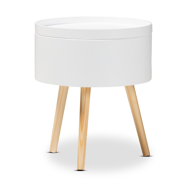 baxton studio Baxton Studio Jessen Mid-Century Modern White Wood End Table with Removable Top