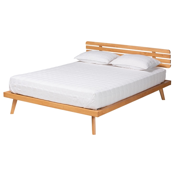 baxton studio Baxton Studio Joaquin Modern Japandi Rustic Brown Finished Wood Full Size Platform Bed