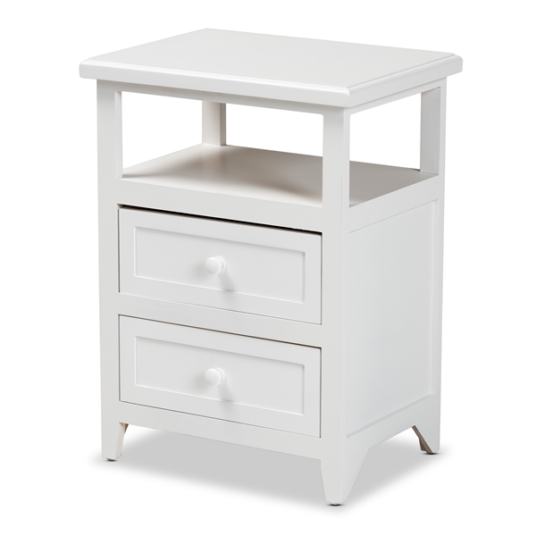 baxton studio Baxton Studio Karsen Modern and Contemporary White Finished Wood 2-Drawer End Table