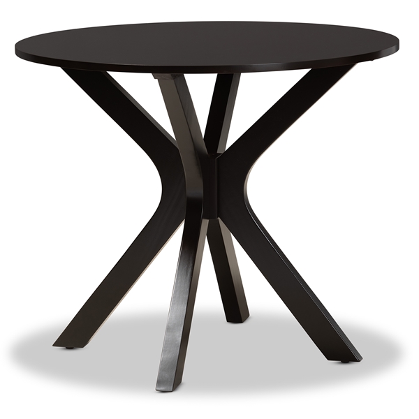 baxton studio Baxton Studio Kenji Modern and Contemporary Dark Brown Finished 34-Inch-Wide Round Wood Dining Table