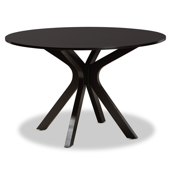 baxton studio Baxton Studio Kenji Modern and Contemporary Dark Brown Finished 45-Inch-Wide Round Wood Dining Table