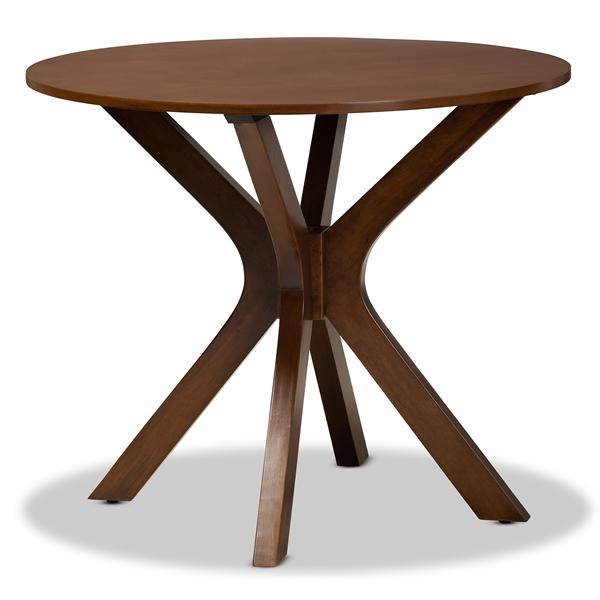 baxton studio Baxton Studio Kenji Modern and Contemporary Walnut Brown Finished 34-Inch-Wide Round Wood Dining Table