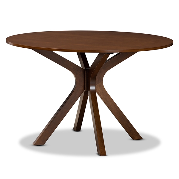 baxton studio Baxton Studio Kenji Modern and Contemporary Walnut Brown Finished 45-Inch-Wide Round Wood Dining Table