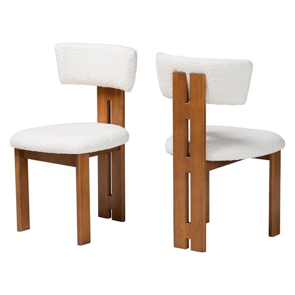baxton studio Baxton Studio Kyren Modern Cream Boucle 2-Piece Dining Chair Set