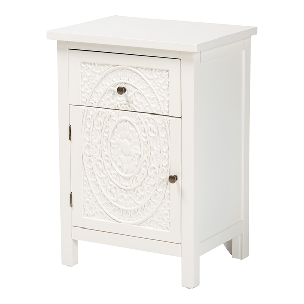 baxton studio Baxton Studio Lambert Classic and Traditional White Finished Wood 1-Drawer End Table