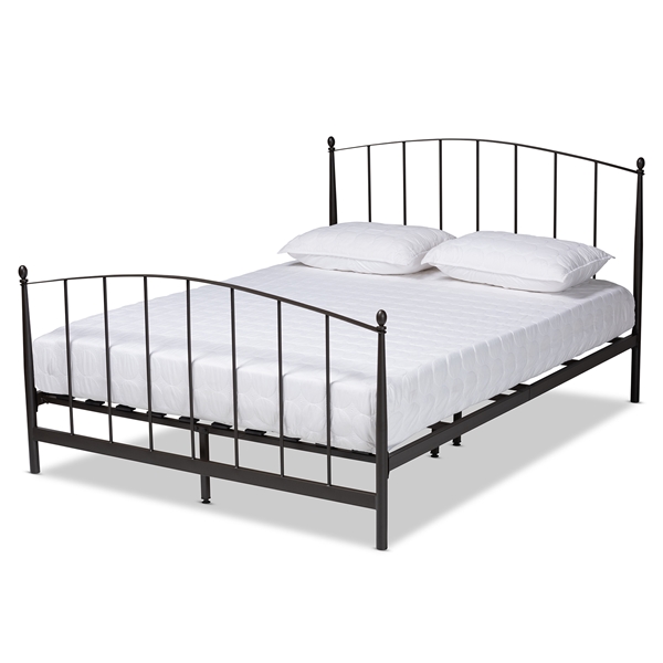 baxton studio Baxton Studio Lana Modern and Contemporary Black Bronze Finished Metal Queen Size Platform Bed