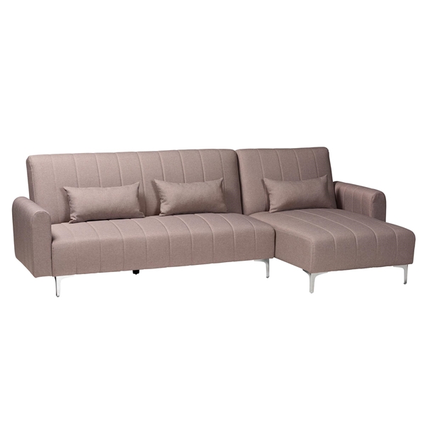 baxton studio Baxton Studio Lanoma Contemporary Clay Fabric Upholstered Convertible Sleeper Sofa