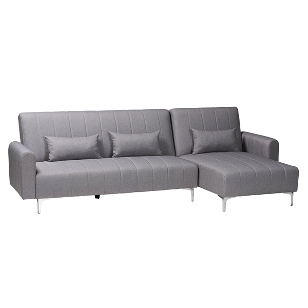baxton studio Baxton Studio Lanoma Contemporary Slate Grey Fabric Upholstered Convertible Sleeper Sofa