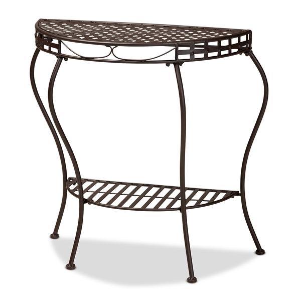 baxton studio Baxton Studio Laraine Modern and Contemporary Brown Metal Outdoor Console Table