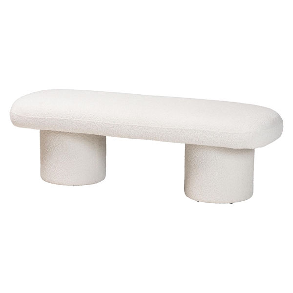 baxton studio Baxton Studio Laria Modern White Teddy-Bear Fabric Accent Bench