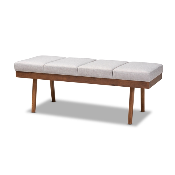 baxton studio Baxton Studio Larisa Mid-Century Modern Grayish Beige Fabric Upholstered Wood Bench