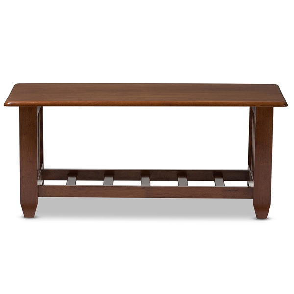 baxton studio Baxton Studio Larissa Modern Classic Mission Style Cherry Finished Brown Wood Living Room Occasional Coffee Table