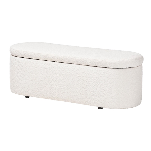 baxton studio Baxton Studio Lavina Modern White Teddy-Bear Fabric Storage Bench