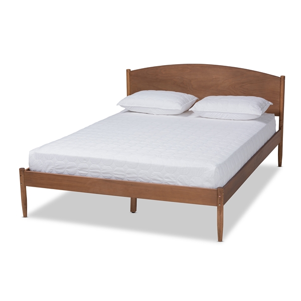 baxton studio Baxton Studio Leanora Mid-Century Modern Ash Wanut Finished Queen Size Wood Platform Bed