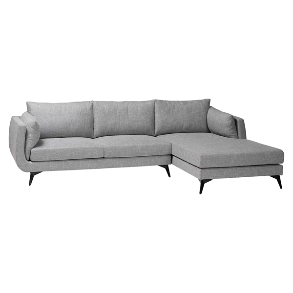baxton studio Baxton Studio Leni Modern Grey Twill Fabric Right Facing Sectional Sofa