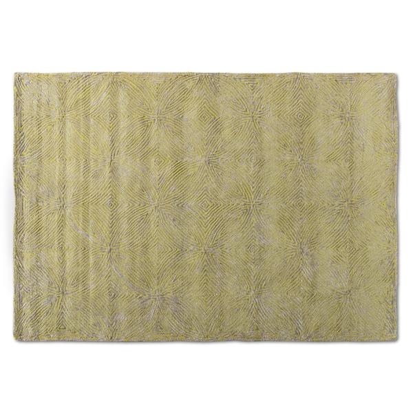 baxton studio Baxton Studio Leora Modern and Contemporary Lime Green and Grey Hand-Tufted Viscose Blend Area Rug