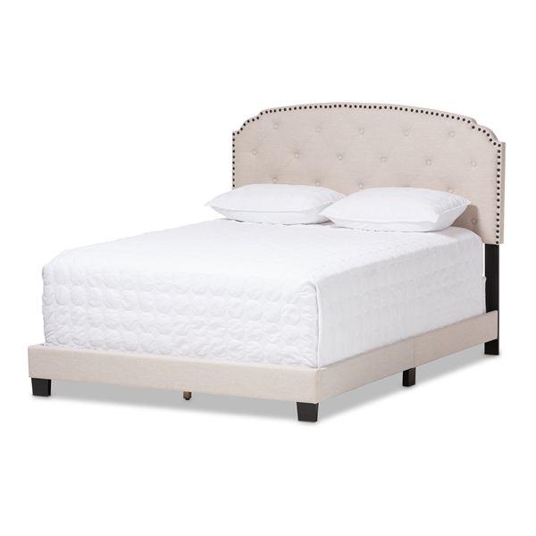baxton studio Baxton Studio Lexi Modern and Contemporary Light Beige Fabric Upholstered Full Size Bed