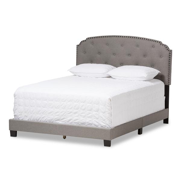 baxton studio Baxton Studio Lexi Modern and Contemporary Light Grey Fabric Upholstered Queen Size Bed
