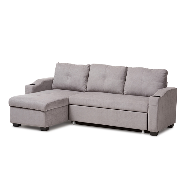 baxton studio Baxton Studio Lianna Modern and Contemporary Light Grey Fabric Upholstered Sectional Sofa