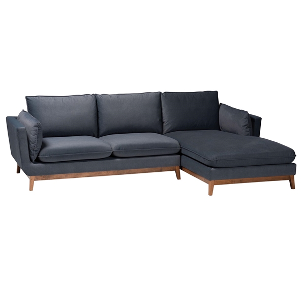 baxton studio Baxton Studio Linanas Modern Dark Grey Fabric Right Facing Sectional Sofa