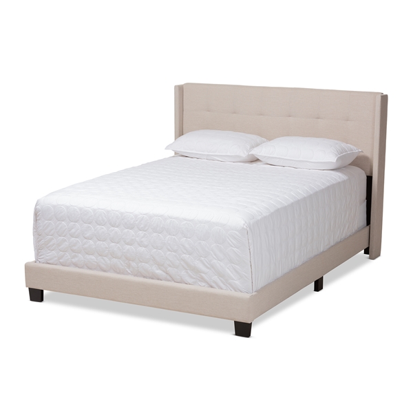 baxton studio Baxton Studio Lisette Modern and Contemporary Beige Fabric Upholstered Queen Size Bed
