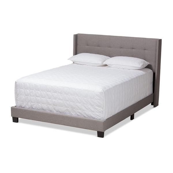 baxton studio Baxton Studio Lisette Modern and Contemporary Grey Fabric Upholstered King Size Bed
