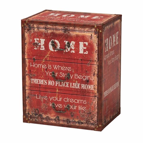 baxton studio Baxton Studio Lorand Vintage Faux Leather and Wood 3-Drawer Storage Trunk