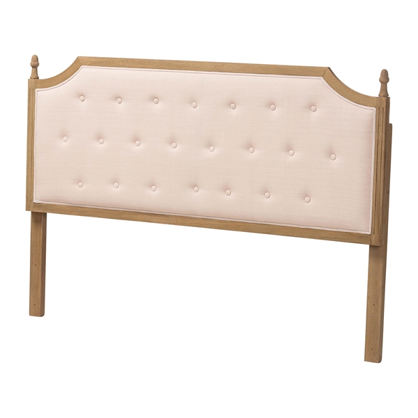 baxton studio Baxton Studio Lourdes Upholstered Headboard with Solid Wood Frame - Tufted Backrest Panel with Curved Top Elegant Bedroom Decor Queen Size