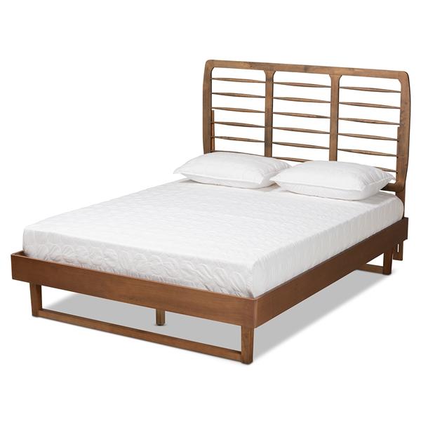 baxton studio Baxton Studio Lucie Modern and Contemporary Walnut Brown Finished Wood Full Size Platform Bed