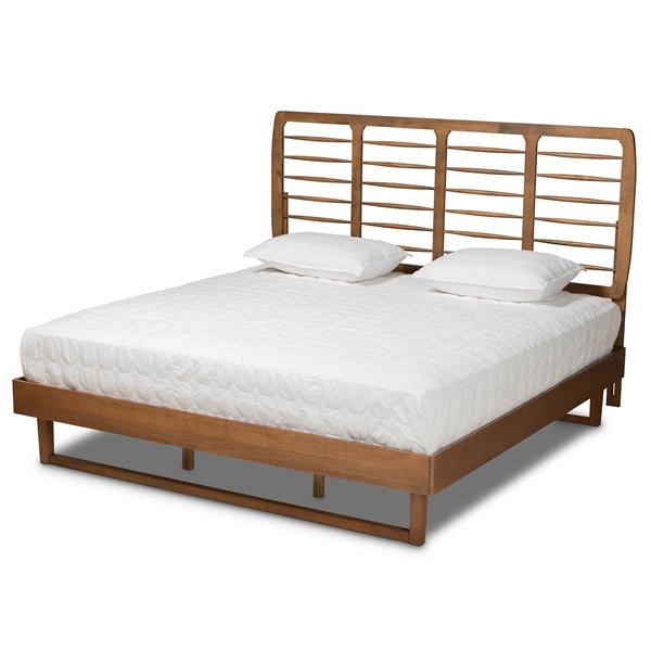 baxton studio Baxton Studio Lucie Modern and Contemporary Walnut Brown Finished Wood King Size Platform Bed