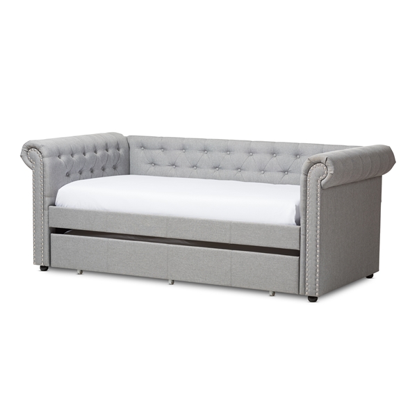 baxton studio Baxton Studio Mabelle Modern and Contemporary Grey Fabric Trundle Daybed