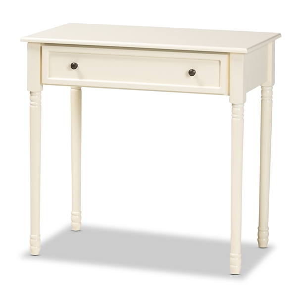 baxton studio Baxton Studio Mahler Classic and Traditional White Finished Wood 1-Drawer Console Table
