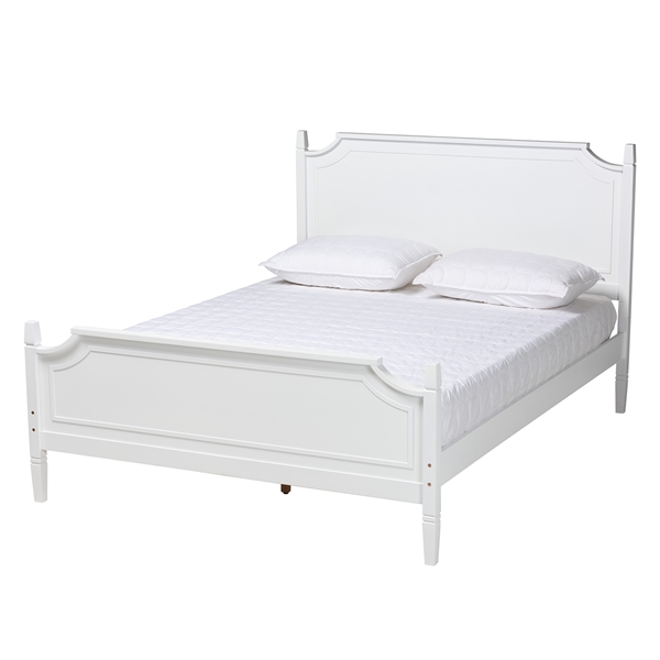 baxton studio Baxton Studio Mariana Classic and Traditional White Finished Wood Queen Size Platform Bed