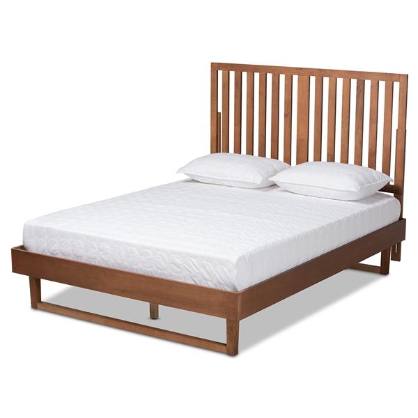 baxton studio Baxton Studio Marin Modern and Contemporary Walnut Brown Finished Wood King Size Platform Bed